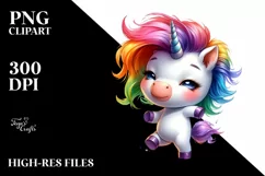 Expressive Baby Unicorn Dancing PNG Product Image 3
