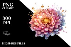 Glossy Chrysanthemum Watercolor Splash | Sublimation | Product Image 1