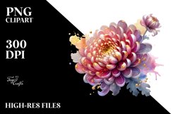 Glossy Chrysanthemum Watercolor Splash | Sublimation | Product Image 1