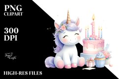 Watercolor Unicorn Cake , Clipart |T-shirt, Mug, Tumbler Product Image 8