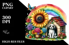 Colorful Flower and Sunflower | Striking Rainbow | Butterfly Product Image 1