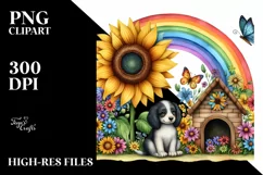 Colorful Flower and Sunflower | Striking Rainbow | Butterfly Product Image 1