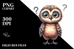 Baby Owl Confused Goofy Clipart Product Image 1