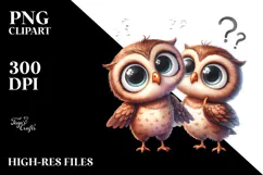 Baby Owl Confused Goofy Clipart Product Image 2