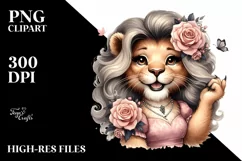 Detailed Funny Cute Lion | Sublimation Clipart Product Image 1