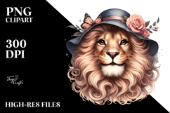 Detailed Watercolor Funny Cute Lion Smiling Vintage Diva Product Image 2