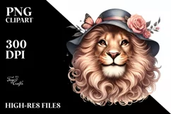 Detailed Funny Cute Lion | Sublimation Clipart Product Image 1
