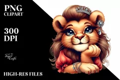Detailed Funny Cute Lion | Sublimation Clipart Product Image 3