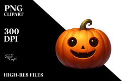 Digital Painting with Jack-O'-Lantern, High-Res PNG Product Image 2