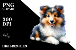 Watercolor Baby Collie PNG Product Image 2