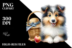 Happy Baby Collie PNG Product Image 2