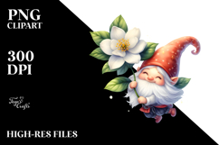 Cute Gnome Holding Jasmine, Transparent PNG Product Image 2