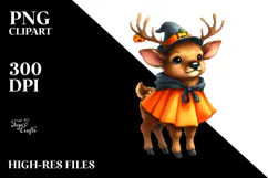 Cute Baby Elk Halloween Scenery PNG Product Image 2