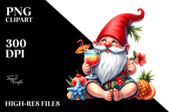 Whimsical Gnome Drinking Cocktail, PNG Product Image 2