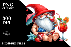 Whimsical Gnome Drinking PNG Product Image 2