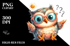 Goofy Owl with Sunglasses | Sublimation | Clipart Product Image 3