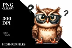 Goofy Owl with Sunglasses | Sublimation | Clipart Product Image 3