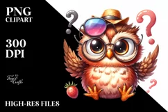Goofy Owl with Sunglasses | Sublimation | Clipart Product Image 3