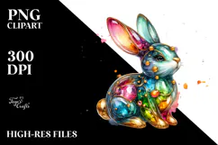 Colorful Bunny PNG Product Image 2