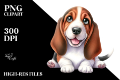 Watercolor Cute Basset Hound PNG Product Image 2