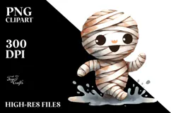 Funny Watercolor Mummy Image, PNG Product Image 2