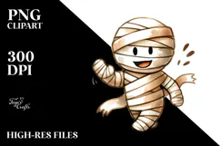 Funny Watercolor Mummy Image, PNG Product Image 2