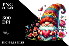 Colorful Valentine Gnome PNG Product Image 2