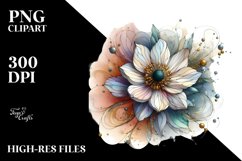 Wooden Anemone Stained Watercolor PNG Product Image 1