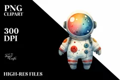 Colorful Whimsical Astronaut Boy Watercolor Product Image 3