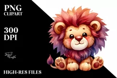 Vibrant Colorful Brownish Cute Plush Lion | Sublimation Product Image 3