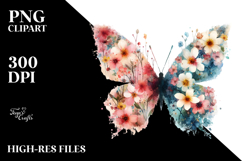 Grungy Butterfly with Spring Flowers Product Image 2