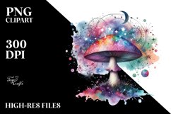 Magical Celestial Mushroom Watercolor Splash Product Image 3