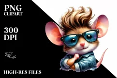 Expressive Baby Mouse with Happy Haircut PNG Product Image 3