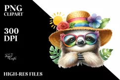 Colorful Baby Sloth Sunglasses | Sublimation | Clipart Product Image 1