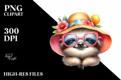 Cute Baby Sloth with Sun es | Sublimation | Clipart Product Image 3