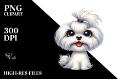 Funny Maltese with Big Eyes | Sublimation Clipart Product Image 2