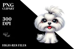 Funny Maltese with Big Eyes | Sublimation Clipart Product Image 2