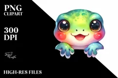 Colorful Baby Frog Smiling | Clipart Product Image 3