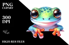 Colorful Baby Frog Smiling | Clipart Product Image 1