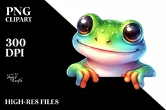 Colorful Baby Frog Smiling | Clipart Product Image 3