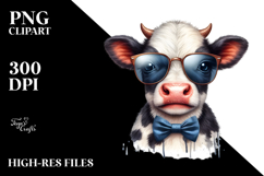 Funny Baby Cow with Sunglasses, High-Res PNG Product Image 2