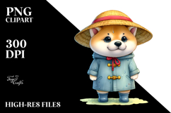Cute Baby Akita in Sun Hat | Sublimation Clipart Product Image 2