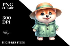 Cute Baby Akita in Sun Hat | Sublimation Clipart Product Image 2