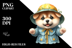 Confused Standing Akita in Sun Hat | Sublimation | Clipart Product Image 2