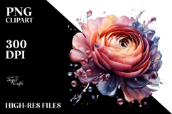 Glossy Abstract Ranunculus | Sublimation | Clipart Product Image 2