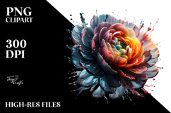 Glossy Abstract Ranunculus | Sublimation | Clipart Product Image 2