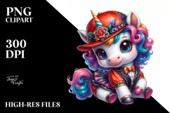 Colorful Baby Unicorn Jive PNG Product Image 1