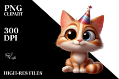 Goofy Cartoon Kitten Clipart Product Image 2