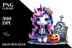 Cute Unicorn Halloween Drawing Product Image 2
