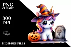 Vibrant Baby Unicorn Halloween Illustration Product Image 3